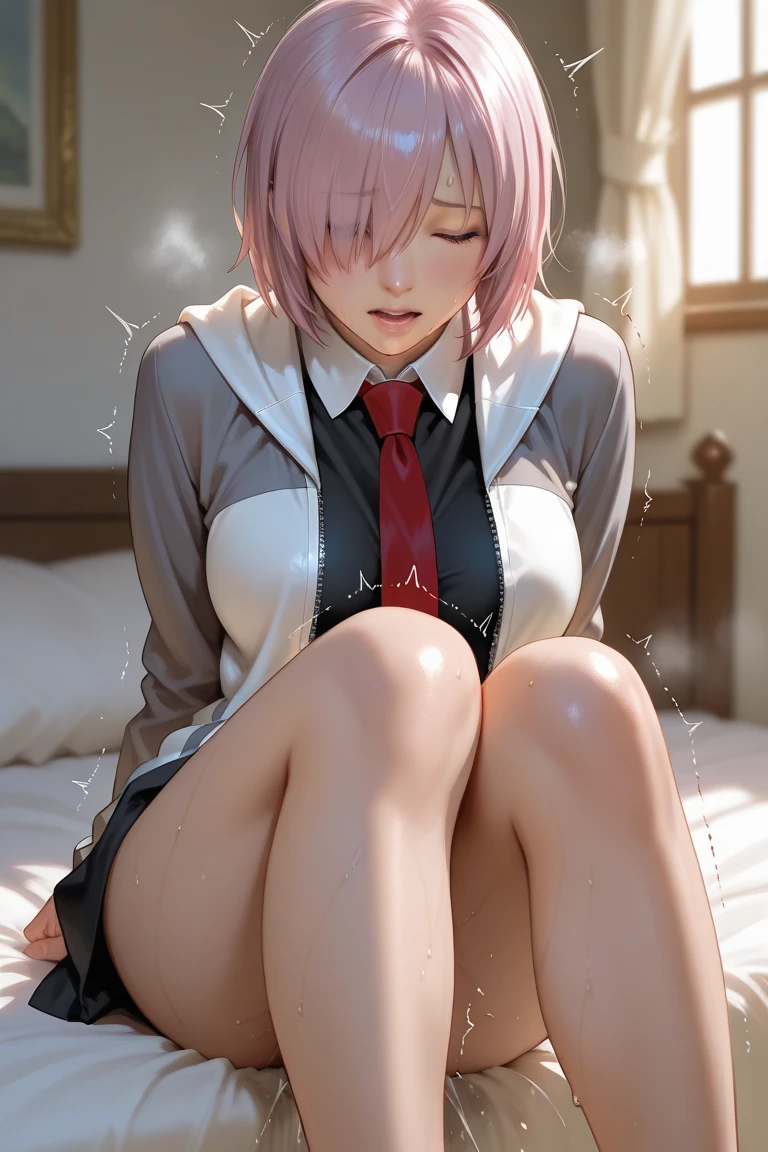 masterpiece、M-shaped legs、(Ecstasy face:1.1),Cowgirl, 、Curly Hair、Vaginal 、Black Knee High 、Clothes that stick to the skin、orgasm、at last、very heavy breathing、penis、、Excited、Very beautiful face、Very beautiful skin、White shirt、Sweaty all over、skirt、Leaning forward, Wet uniform、 The button is off、Large Breasts、One Man、Flashy hair color、Gal 、Touching hair、Colorful Hair、Angle from below、The body is bouncing、The wind is blowing up from below、skirtが舞い上がっている、Strong wind from below、