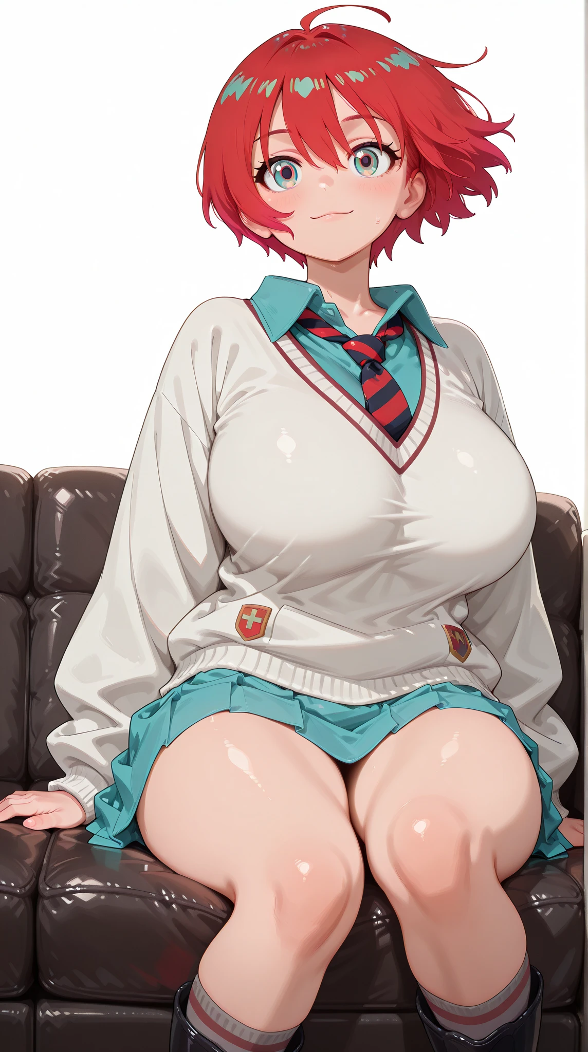 score_9, score_8_up, source_anime Bibl3, defwhitney, pink hair, low twintails, hair ornament, white shirt, lifting shirt, short sleeves, bottomless, huge breasts, lactating, leaking breast milk, squirting breast milk, full lips, vivid lips, wide hips, viewed from side, sex in living room, squatting on penis, huge penis, detailed pussy, detailed penis, cum in pussy, creampie, cum dripping from pussy, excessive cum, frantic sex, wild sex, blank smile, hypnotized, detailed eyes, detailed face, pretty woman, morning