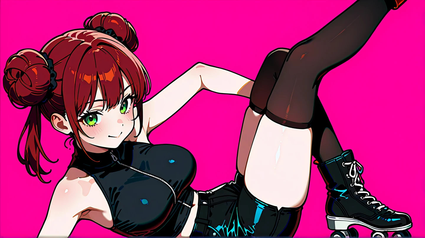 ((Highest quality)), ((masterpiece)), (detailed), prison, One person, akanechan, red hair, femdom, dominatrix, looking down, ((((black dildo, black sex toys, black strap-on)))), ((bare shoulders)), ((black bustier)), ((black stockings)), ((black g-string)), ((black high heels)), ((black garter belt)), ((black elbow gloves)), ((female standing)),  ((evil grin)), stare at viewer with stern eyes, ((looking at viewer)), from below, 