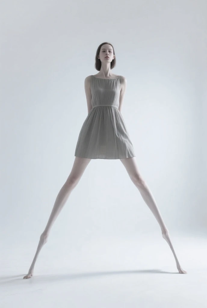extremely thin woman，The body is very thin，Rib chest，Protruding sternum，The sternum is distinct，The waist is very thin，The ribs are noticeable，Protruding ribs，The pelvic protrusion is very obvious，Clear outline of pelvis，The crotch protrudes，thin shoulde，The waist is very thin，Sunken abdomen，Abdominal muscle atrophy，Delicate arms，arm muscle atrophy，The leg bones are obvious，anorexia，wearing a tights，Asia face，Haggard expression，domestic ????????，Excessive weight loss，sunken face，Apply lipstick，Severe malnutrition