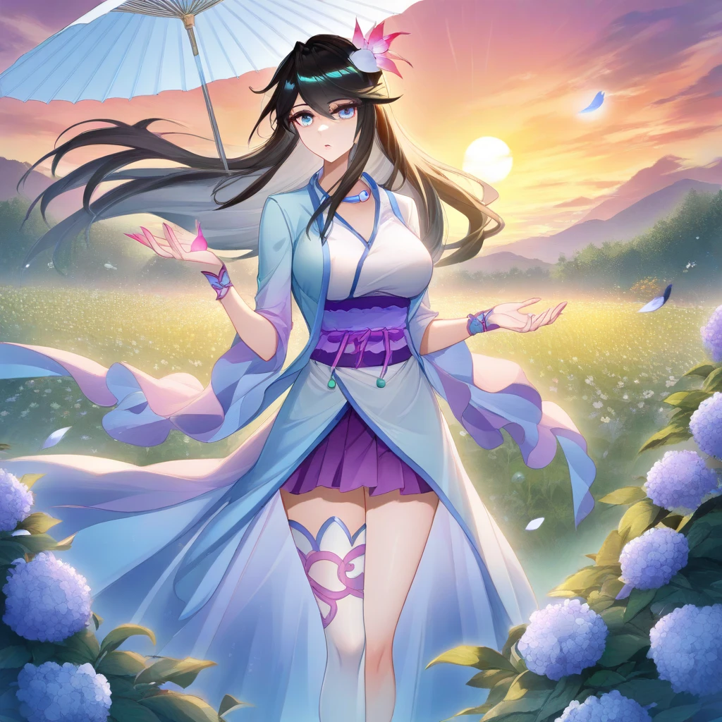 Holding an umbrella in a fantasy scene、Anime girl holding rose petals, extremely detailed Atjem, Atjem detailed, range murata and Atjem, style Atjem, ! dream Atjem, IG model | Atjem, Atjem on artstation pixiv, Kushat Krenz Key Women in Art, Atjem lau