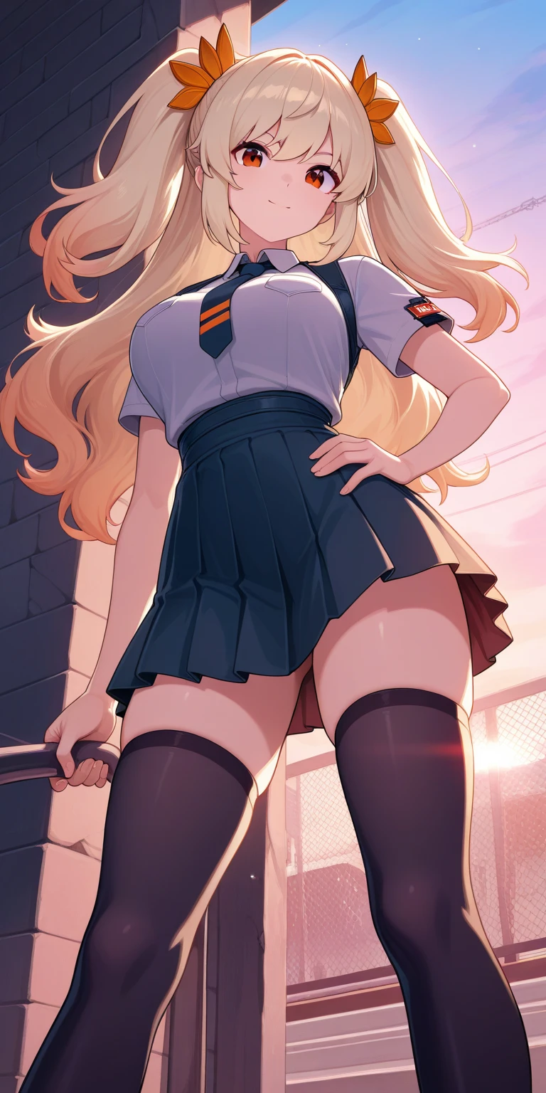 ((top-quality、8K,masterpiece:1.3))、(Beautiful woman with perfect figure:1.4)、
()Blonde longhair、
(A detailed eye、Downward eyes、二重まぶた、A slight smil、Open mouth and happy smile、Climax face and ecstatic face)、
(School Uniforms:1.5)、(pleatedskirt:1.5)、(Pull up the skirt with both hands:1.5)、(colorful shiny underwear)、(Loose socks)
((Huge breasts:1.4)、big areolae、Milk Away、Puffy nipple)、
((Cameltoe:1.2)、(belly button piercing)、(Big ass)、(thick thight:1.3))、
((Brown skin tone:1.4)、(skin tanned:1.4)、5Fingered hand、Highly detailed facial and skin texture)、
(Super close-up looking up from below:1.5)、Focus on the crotch、(Looking at the camera:1.5))、(Neon Street at Night:1.3)
