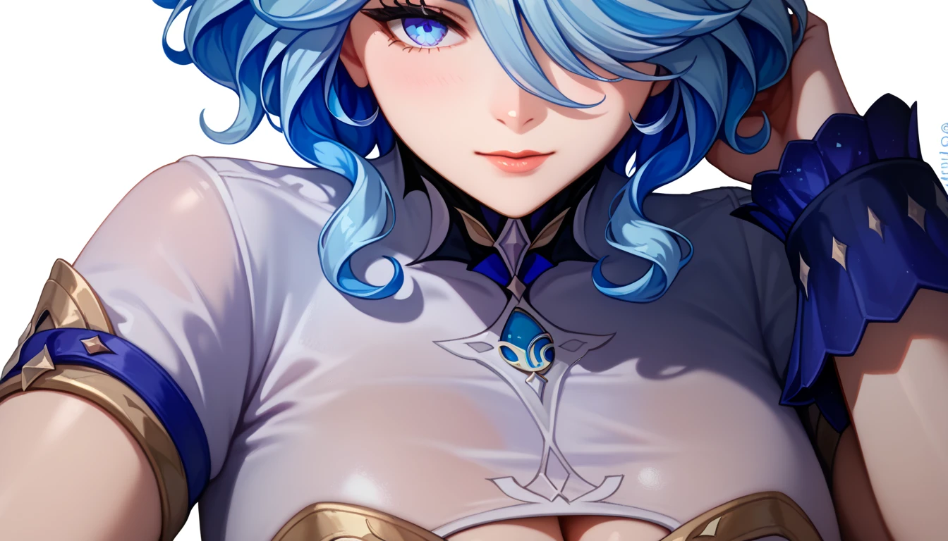 Nsfw, Masterpiece, beautiful art, professional artist, 8k, art style by sciamano240, very detailed face, very detailed hair, 1girl, perfectly drawn body, beautiful face, long hair, light blue hair , very detailed blue vertical cat eyes, pouty lips , rosey cheeks, intricate details in eyes, black tigh boots, earrings, close up on face, wearing elegant silver evening dress, modern setting,
