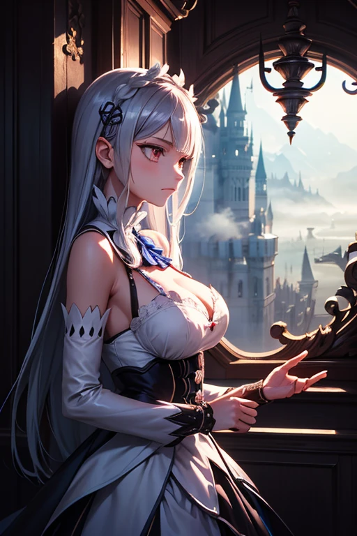 (1male) , 1 Female, Sex, Forcibly, 女性がmaleの上にしゃがむ, open legs, maleがソファに横たわる美しい王子, Beautiful Princess, 20th Generation, Princess in dress, A luxurious and voluminous layered skirt, Luxury accessories, Long sleeve, Cleavage, Baroque palace, Medieval European style, balcony , long-skirt, vaginal sex, pussy juice, cum on body, cum in Pussy, nsfw