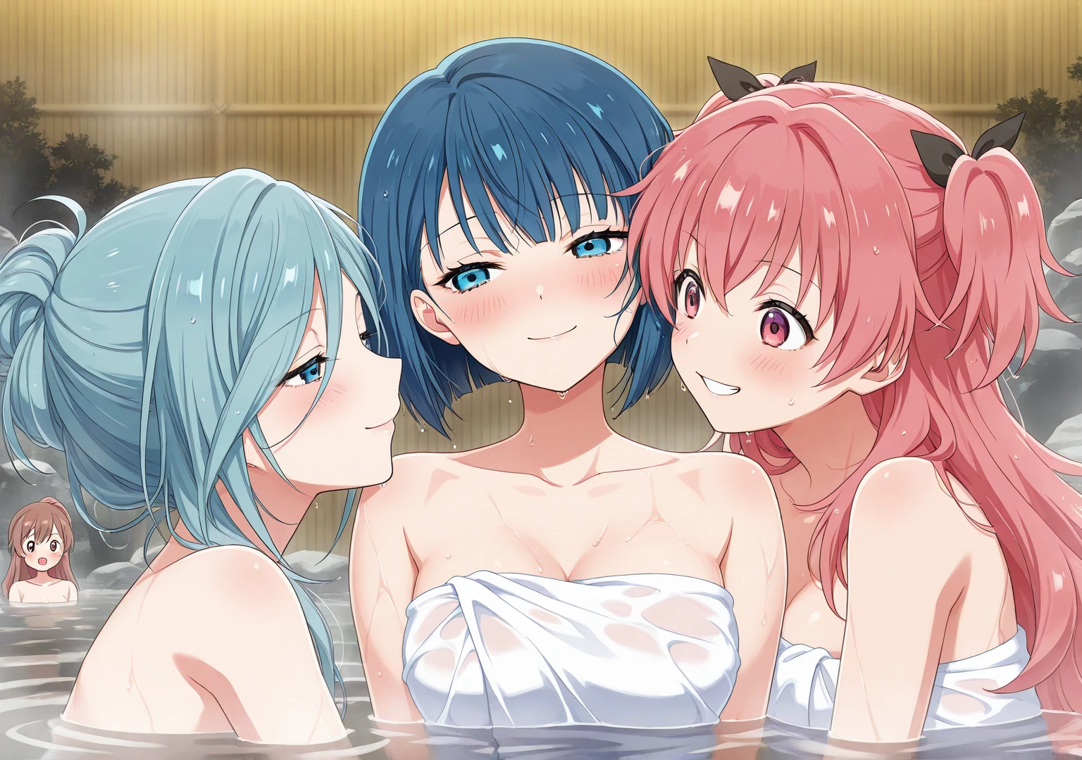 (Top quality illustrations:1.3), (Full color illustrations:1.9), (cute女の子:1.3), (5People Girls、Alongside), (School classroom)、(平行にAlongside立つ)、Commemorative photo、 (5People Girl、Non-virgin、、Mature、cute、Gal、Slightly smaller breasts、Slightly narrow waist、Ultra-detailed eyes:1.2)、high school girl、Prostitute、 Non-virgin、 Thighs Thighs、(((((nude)))))、(((Positive)))、Facing forward、Laughter、friend、Bold Pose、Sexy pose、Seduce your audience、Love your audience、(Black Hair、Blue Hair、Orange Hair、Brown Hair、Pink hair、Red hair、Blonde)、(short hair、Mid-length hair、Semi-long hair)、Hair length、(Straight Hair、Wavy Hair、Curly Hair、Bobcut、Twin tails、ponytail)、(Good balance between face and body:1.4)、(Good balance of girl placement:1.5)、(Licking penis with tongue:1.3)、