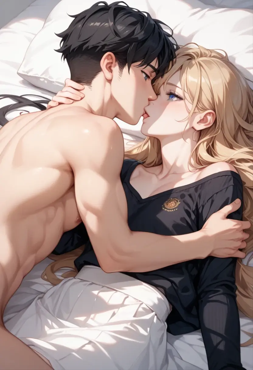 masterpiece, best quality, highres, 8K, ,medium breasts,1 girl,1 boy,embrace,Sex,orgasm,sperm,im Bett,sporty_leotard,An_stomach,