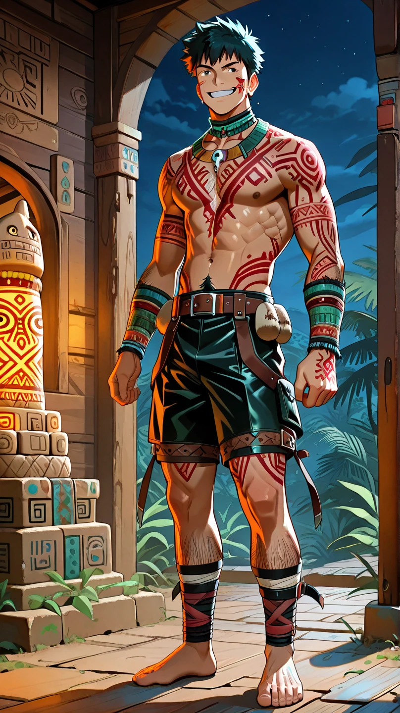 Kratos in a hippie outfit