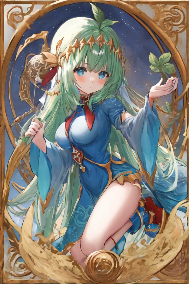1girl in, Girl with emerald green colored hair and detailed teal dress uniform, rainbow colored cosmic nebula background, Stars, intergalactic, Intricate details, Perfect face, Dark green hair, Long hair, Green eyes, Anime beautiful girl wearing a red uniform, a miniskirt, Absolute area, A slight smil, Perfect Anatomy, Perfect face:1.1), (narrow frame red glasses),((Huge !!!!!!)),(huge-breaste (Full body shot), Looking at Viewer, Ultra-high definition, (1girl in:1.4), Extremely detailed illustration, Smooth, Very perfect pixel, Seductive,venusbody,
