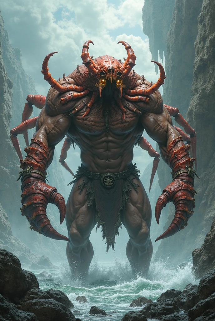 sand glass kraken attacking, Rpg art, rpg token, full body, terrifying creature, big monster, desert background, Fantastic digital art