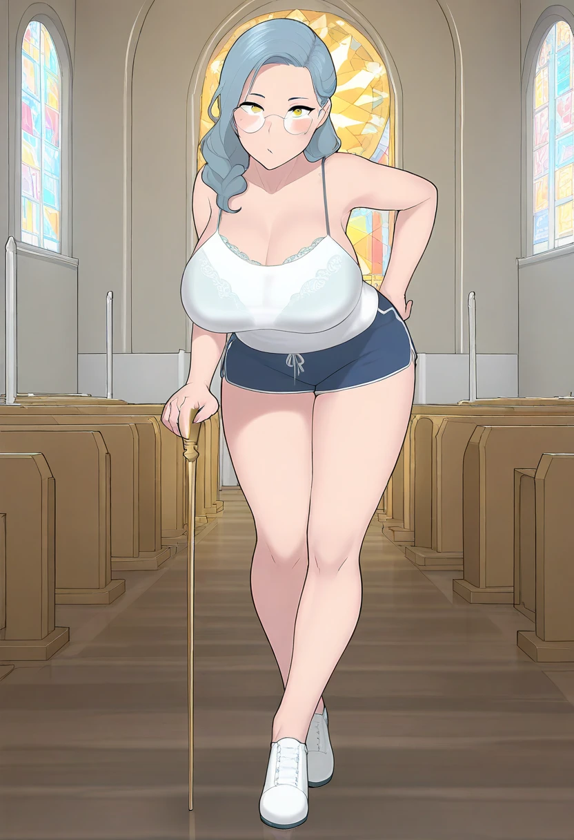 slightly chubby, Married woman atmosphere, pale skin, mature woman, looking down, sweaty, feeling pain, very embarrassed, naked all, nude, giant areolas, sagging breasts apart, sitting on the bench, touching pussy, at men's sauna, crowded by men, surrounded by men, between men