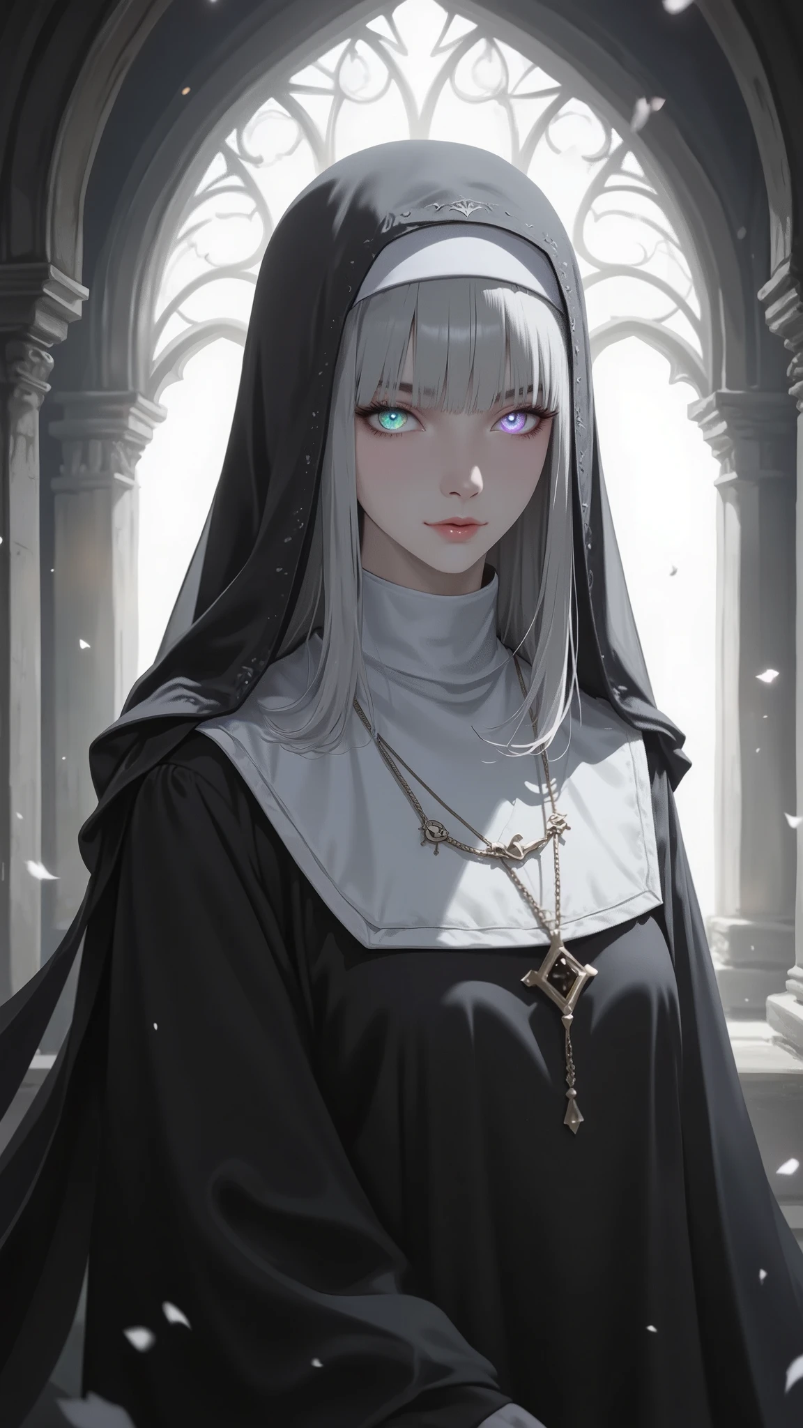 Nun, Monastic Clothes, Iridescent iris, 