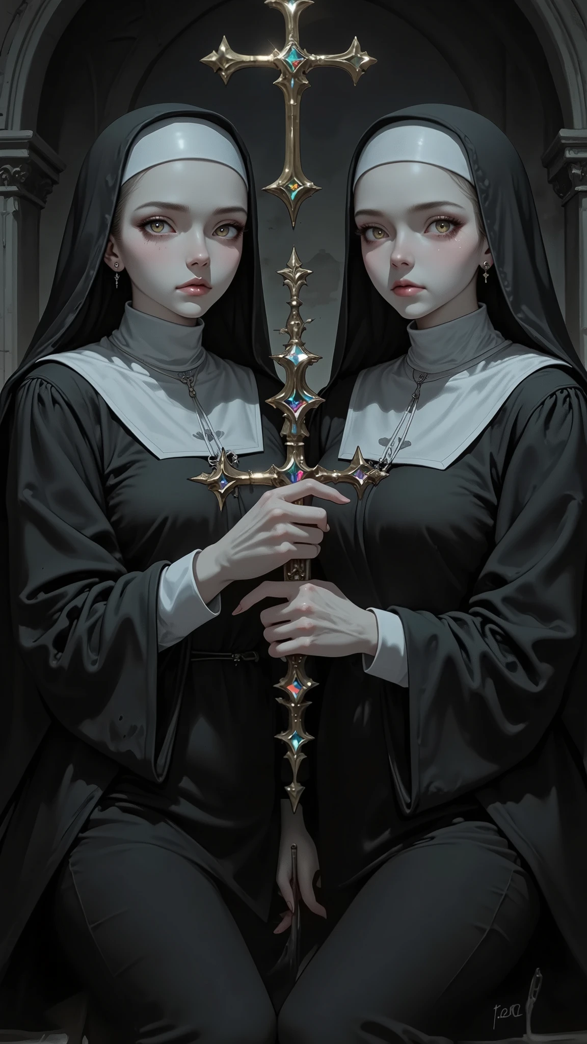 Nun, Monastic Clothes, Iridescent iris, 