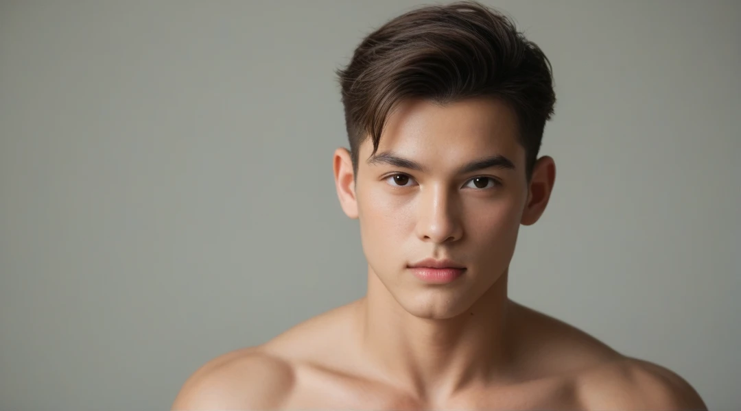 natural skin,(masterpiece, best quality:1.3),realistic,1man,upper body,short hair,(Undercut With Long Hair:1.3),soft lighting,8k uhd,dslr,film grain,Fujifilm XT3 photorealistic painting art by midjourney and greg rutkowski,film grain,Fujifilm XT3,