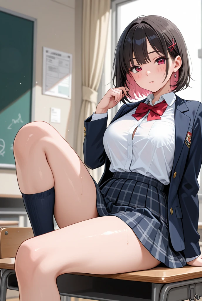 younger sister、high school girl、Small stature、Blazer Uniform、ponytail、School、classroom、Best image quality、High resolution、masterpiece、super high quality、Spread your legs wide、striped panties、Orgasm Face 、Acme Face、Shouting with an ahegao、Showing panties、Panties close up、In underwear、Very large breasts、close your eyes、Cowboy Shot、Low - Angle、Take off、Blushing、4K quality、Close up of private parts、lingerie、Spread your legs、Big Ass、Zoom in on the lower body、She spreads her legs wide、Spread your legs、at last、Striped Black Knee Socks、Very naughty pose、Exposed breasts and clitoris、Bitch、Show me your lower body、Please sit down、My crotch is wet with love juice、Sexy Face、Orgasm Facial、Sticking out tongue、Pay attention to the panties、take off your clothes、Shooting from below the crotch、Seduce、Voluptuous thighs 、Please open your mouth wide