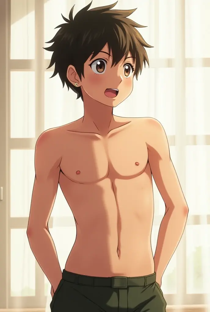 (best quality, masterpiece, high resolution:1.4),
(1boy, solo, Yui Hirasawa), perfectionism,
(masterpiece, best quality:1.2), cowboy shot, solo, 1boy, smile, closed mouth, looking at viewer, arms behind back, (best quality, masterpiece, high resolution:1.4), (1boy, solo), (slim, shiny skin, swim trunks, bare chest), smug, smile, hide hands, perfectionism, post processing, vibrant, max detail, insanely detailed, armpit focus, armpits, sweaty armpits, navel, sweat, cute, topless, small breasts
