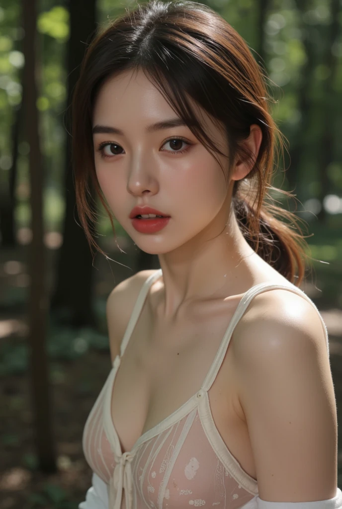 (best quality, masterpiece:1.2), A Woman, Portrait, Bra, outdoor