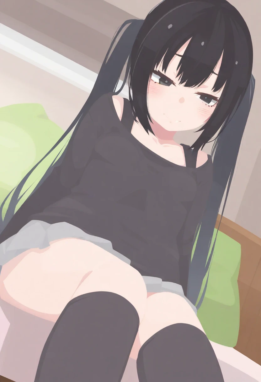 1 Girl, ((Opening the pussy with hands)), ((((Open pussy)))), ((Uterus)), (((juicy puzzy))), nsfw, Expressive eyes, Perfect Face, ((cute)), Slanted Eyes, ((Baby Face)), (((female child))), ((())), ((Flat Chest)), White skin, Shiny skin, Purple eyes, (((evil smile))), ((excited)), Purple eyes, high short twintails, black Hair, topless, very short mini skirt, collar, sneakers, (squatting), (spread legs), ((Residential Street)), (In the shade), ((Sweat)), ((breath)), drooling, detail perfect piece, looking at the camera, From below, 16k, Best quality