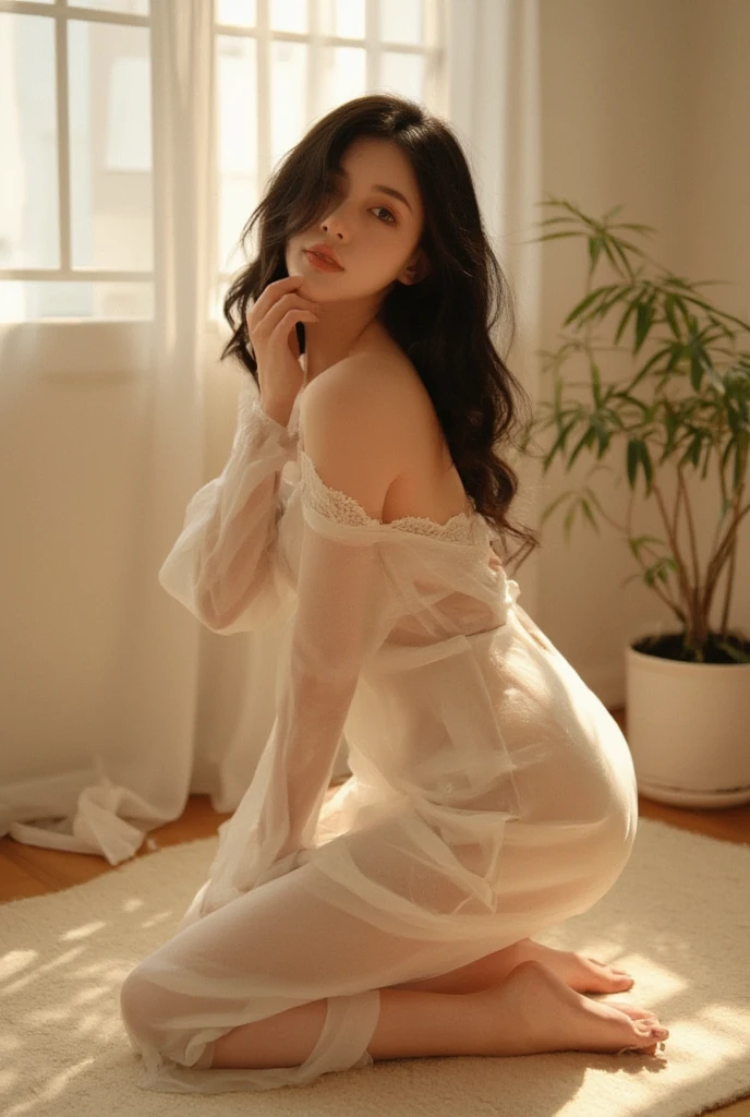(RAW photo:1.2), (Photorealistic:1.4),(Intricate details:1.2),(Masterpiece:1.3),(Best quality:1.4), (超高分辨率:1.2), Cinema lighting, 超高分辨率,(Detailed eyes),(Detailed facial features),(detailed clothes features), young girl, White dress, White top, half-body portrait, Garden background,, hdr, 8K resolution,, skin tight, (Shiny skin),(slender girl), Dreamlike, NSFW, White flowers, Narrow waist, (Extreme detailed illustration),Straight hair, Long hair, Black hair, Light blue eyes, 1girll, Cute, Innocent, Skinny body, Breasts, Small breasts, Ultra-fine face, A detailed eye, 二重まぶた,ssmile,Bare legged