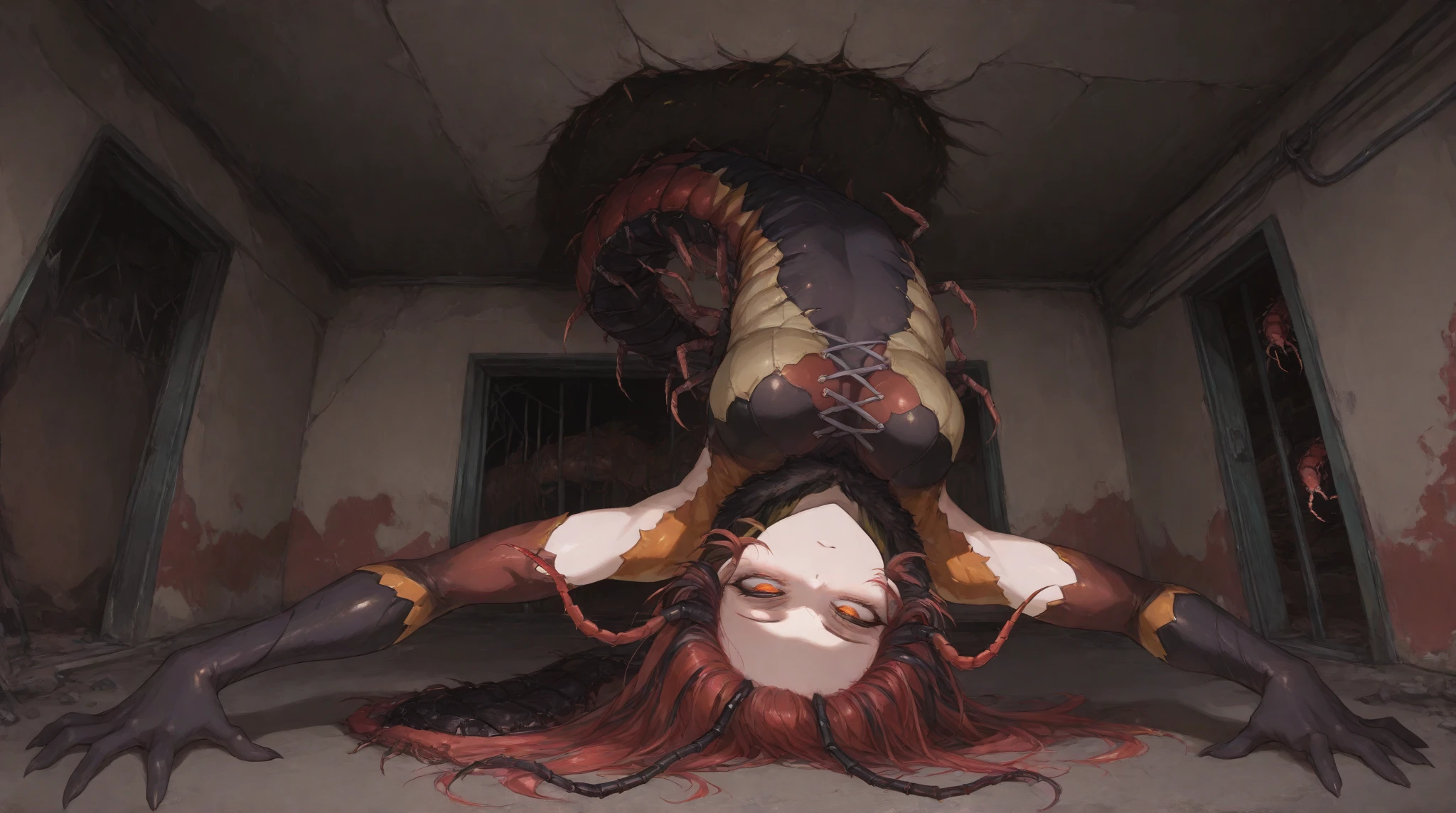 top-quality、Full limbs、complete fingers、1girl in、((one beautiful women、独奏))、Beautiful Large Breasts、Medium Hair、straight haired、Brown hair、bunnygirl、((Torn black bunny girl leotard:1.3))、(brown hair pantyhose)、Black bow tie、black bunny girl headband、((NSFW:1.5))、(((Woman surrounded by countless red tentacles)))、(((Tentacles wrapped around a woman&#39;s limbs、woman is restrained by tentacles)))、(((A woman is suspended in the air by tentacles、A woman whose crotch is forced open by tentacles)))、(((The crotch part of the leotard is moved and the tentacle is inserted into the woman&#39;s pussy.:1.5)))、Woman with a distressed face、(The climax is too strong and the woman is panting:1.5)、((Woman crying with mouth open:1.3))、A woman panting because it feels so good、(((tentacles tearing the leotard)))