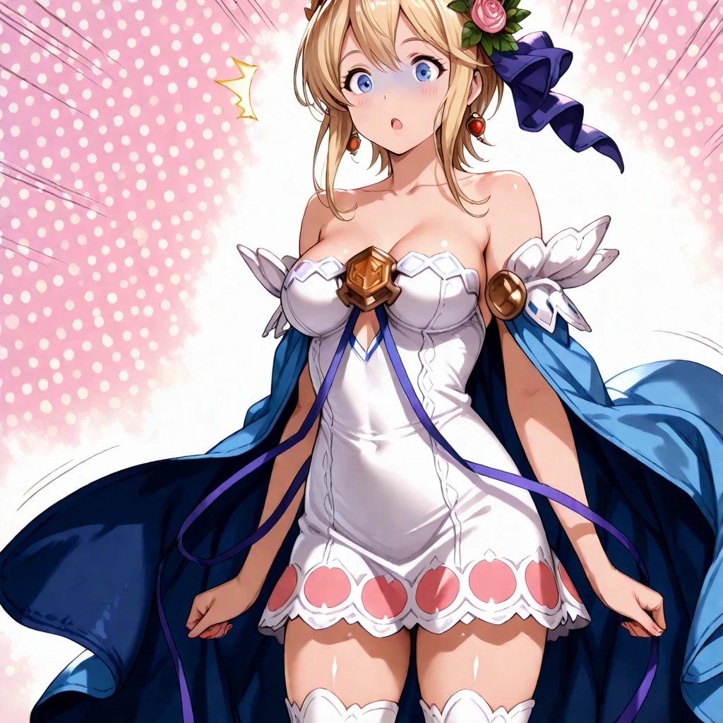 1 girl in, purple color hair、Purplish pink eyes that dreamers , (Blonde hair) , small stature, Colossal tits, , (masiece:1.2, Best Quality), (finely detailed beautiful eye: 1.2), (beautifull detailed face), (Best Illumination, extremely delicate and beautiful), ((Cinematic Light)), Dramatic light, (Pale white background:1.5), Short bob hair(1:3)、Ultra Contrast、Braid a little around the ears, White long dress、only has 5 fingers、Her pussy is visibrough the white thong、Wet pants、You can see inside your underwear、full of sweat、mocking look、diaper、nffsw,Arms crossed、grab the arm、Shoot from below,Best Quality、Large breastuscular pussy hair,high-levage quality、hightquality、8K,perfect hand、5 fingers、finger pin、Perfect Finger、T back、Naked、noise cut、bullet hand、Her color should have been a brighter purple.The skirt part is also carefully expressed..、Purple skirt、the skirt is floating in the wind、Dark purple panties、Pubic hair majority,(with sg eyes and a contagious smile),open mouth,from below:1.2, highest quality, high resolution,Real World, Natural light,perfect Natural light, Looking at Viewer,