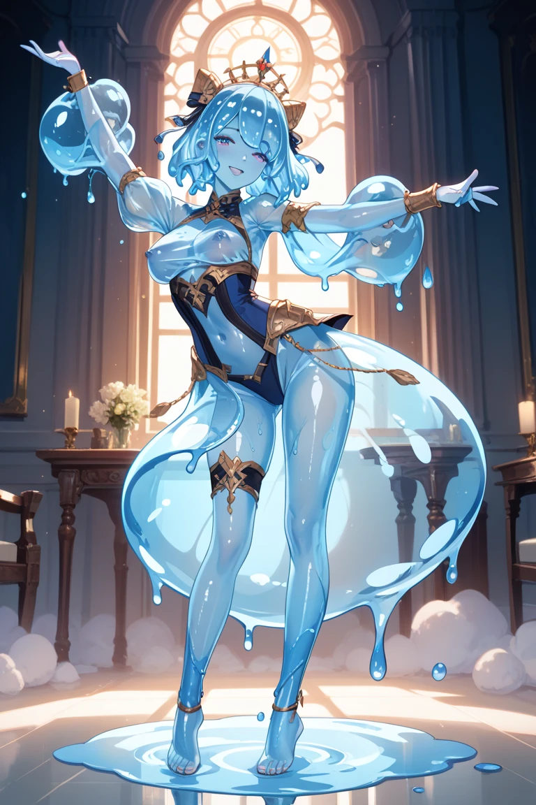 Beautiful Alluring Female Djinni Rihanna, blue Skin, arabic Theme, fantasy Theme, Bare Skin, inside a bottle, Beautiful D&D Character Portrait, Beautiful Fantasy, Detailed, Digital Art, Extreme Detail, Polished, Beautiful, Hyperdetailed, Intricate, Elaborate, Meticulous, Anime Character, Detailed, Anime Face, Sharp Focus, Unreal Engine, 3d Rendered, Volumetric Lighting, Reflections, Glossy, Digital Illustration, Sensual Pose, Suggestive Pose, Full Body Shot, Lewd, anatomically correct 💖❤💕💋❣