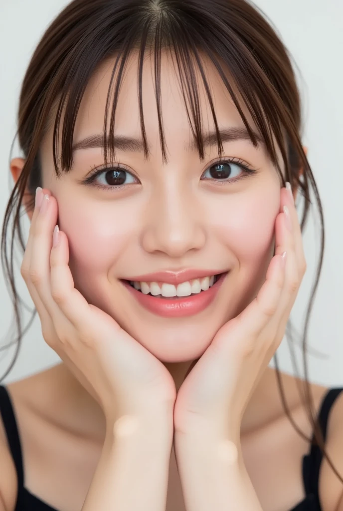 Japan girl in underwear at home、Light Blue Bra、looking at the viewers、Changing clothes(top-quality、masterpiece)))、hight resolution、ighly detailed、masterpiece、电影灯光、(8K、top-quality、masterpiece:1.2)、(realisitic、Photorealsitic:1.37) Hi-Res、The ultra-detailliert、1girl in 、Woman with glasses、asian human, cute little, cute little顔, 独奏, shorth hair1.2, Textured skin, beautiful smiling face, ,电影灯光, depth of fields, Lens flare light、Dating、(blush nose)、(A smile:1.15)、(Mouth closed)tiny chest、beautiful finely detailed eyes、(shorth hair:1.2)、Floating hair Nova frog style