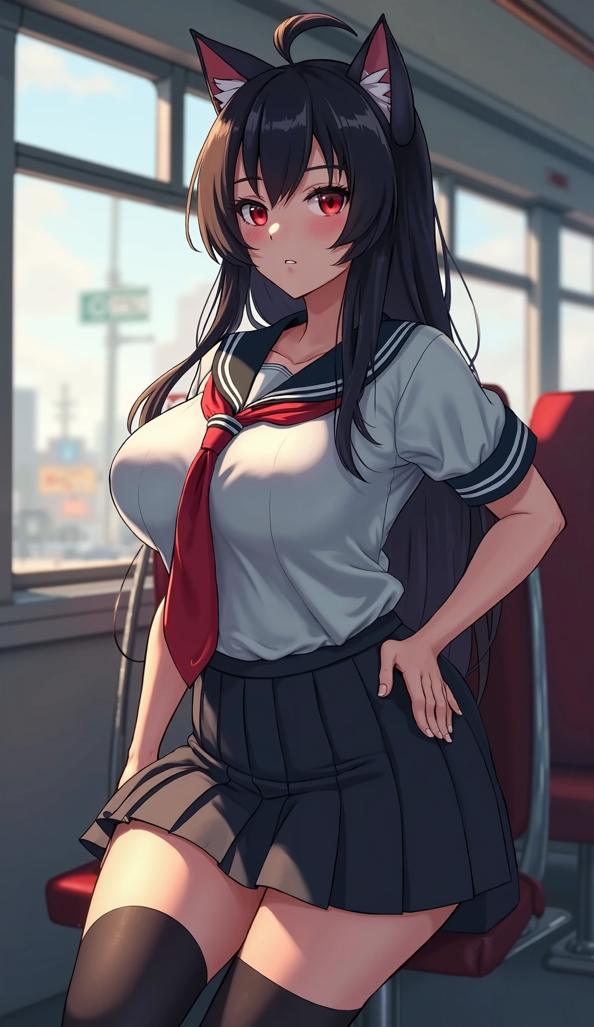masutepiece、masterpiece、top-quality、ultra-detailliert、hight resolution、hight resolution、8K Portrait、Unity 8k壁紙のhigh-detailCG、Unity 8k壁纸、Cute little:1.5、Lori:1.5、Highly detailed CG Unity 8k wallpaper、逼真、realperson、Cute little、 Portrait photos、shinny skin、high-detail、(sixteen years old:1.2)、(1人)、Beautiful clear eyes、Ultra-fine depiction、delicated face、Lovely lips、skinny body、Big breasts thin waist、Thin leg、(school classrooms:1.6)、 1girl in, Cute, Perfect face, Seriously, (blush:1.5), Big breasts,((School Uniforms:1.2)),(((Clothes lift:1.5))), (((Nipples))), Detailed description vagina,Show vagina,Spread legs,spreading pussy,((cum in vaginas:1.5))