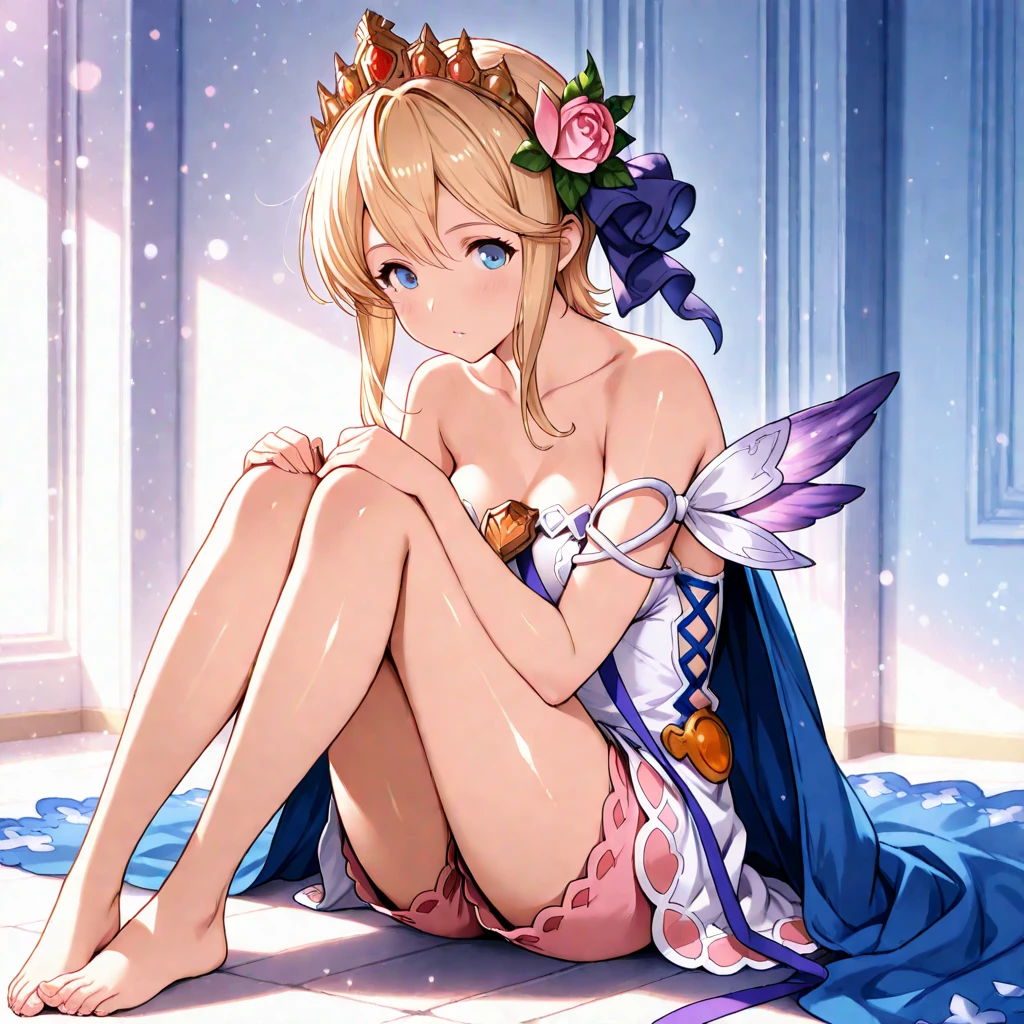 best quality,masterpiece,1girl,solo,(((NSFW))),(((9years old))),japanese girl,an extremely cute and beautiful girl,highly detailed beautiful face and eyes,petit,cute face,lovely face,baby face,shy smile,show teeth, yellow hair,medium short hair,Hairless pussy,flat chest,skinny,slender,(((wearing revealing Cinderella costume))),(((lying in a Disney Castle)),she is looking at the viewer,she is touchng her pussy,(no panties:1.1),(legs spread wide:1.1),(no bra:1.1)
