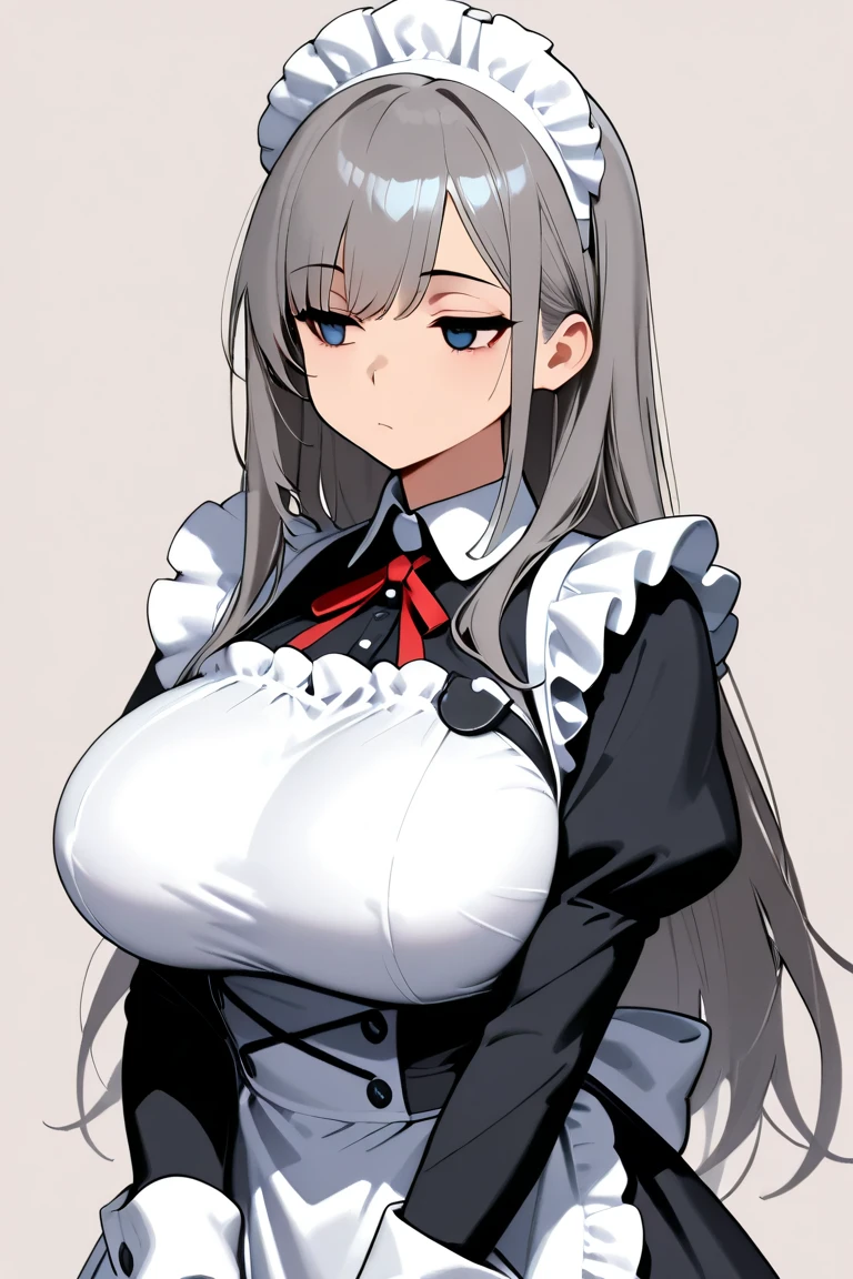 (best qualtiy,tmasterpiece:1.1),(fidelity:1.4),1girl, Gray hair double ponytail sweat