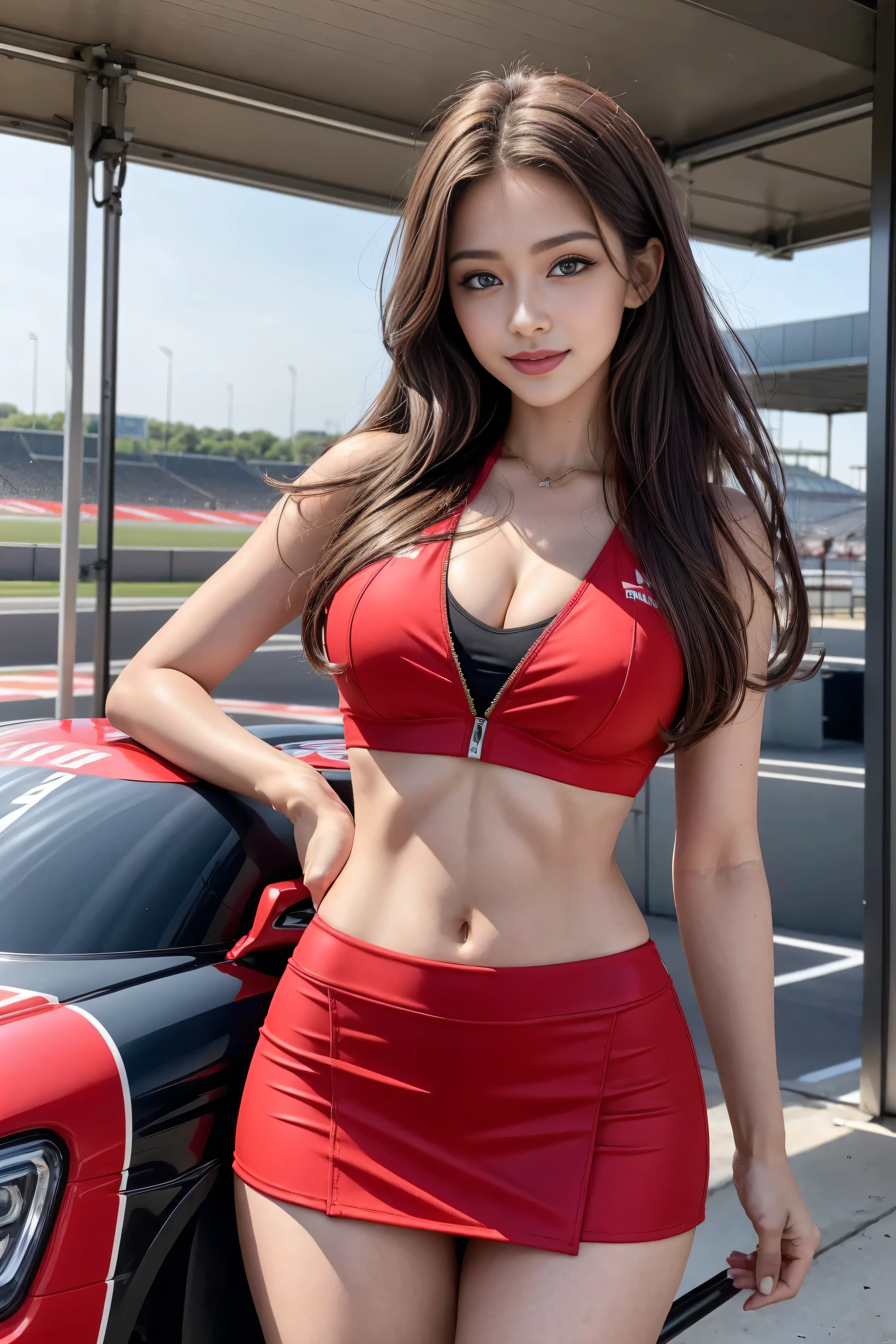 (8K, Best Quality, Masterpiece: 1.2), (Realistic, Photorealistic: 1.37), Super Detail, 1 Girl, 20 years old, Big, Beauty, Cute, Smile, Solo, Athletics, High Leg Jersey, (Redness of the Nose), (Smile: 1.15), (With Mouth Closed), Beautiful Eyes, (Long Hair: 1.2), Floating Hair Novafrog style, upper body