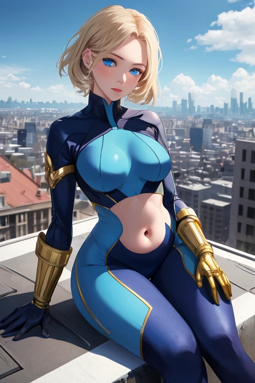 (Muscular:1.9), (thick thighs:1.9),
blonde female, (supergirl), (big smile:1.7), (blunt bangs), (ponytail:0.8),
earrings, lipstick, eyeshadow,
hard nipples, (small breasts:2),
(full body suit, blue bodysuit, cleavage:1.6), (small cape:1.3), (choker:1.2),
looking at viewer, three quarter view, (upper body view:2.1),
(floating, in midair, sky and clouds background:1.3), rim lighting, two tone lighting, dim lighting, bokeh, detailed skin, detailed eyes