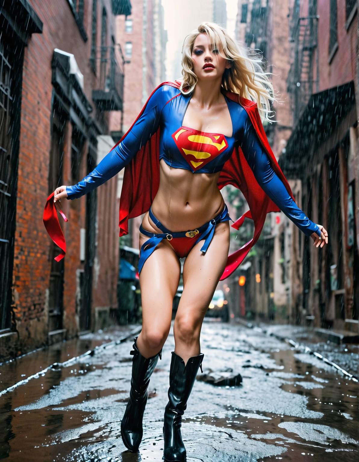 ((una hermosa mujer supergirl cyberpunk vestida de forma realist con un traje cibernético avanzado con capa roja)), EVA Movie Action Shot._reyes, A young woman , with a white suit and blue hair, forehead jewelry, look at the viewer, pose sexy, pale skin, Red eyes, simple white background, (a dystopian future in which humanity has been plagued by an apocalyptic scenario where gigantic monsters called “angels” seem to seek the destruction of life on earth), (Best Quality,8k,high resolution, (orgasm), masseter piece:1.2),ultra detailed,realist:1.37,portrait,dynamic angle ,adolescent, small head, beautiful, lovely face, Detailed beauty face, piel muy realist, wet skin, small and hard breasts, nice legs, cinematic lighting, (very detailed vagina ),