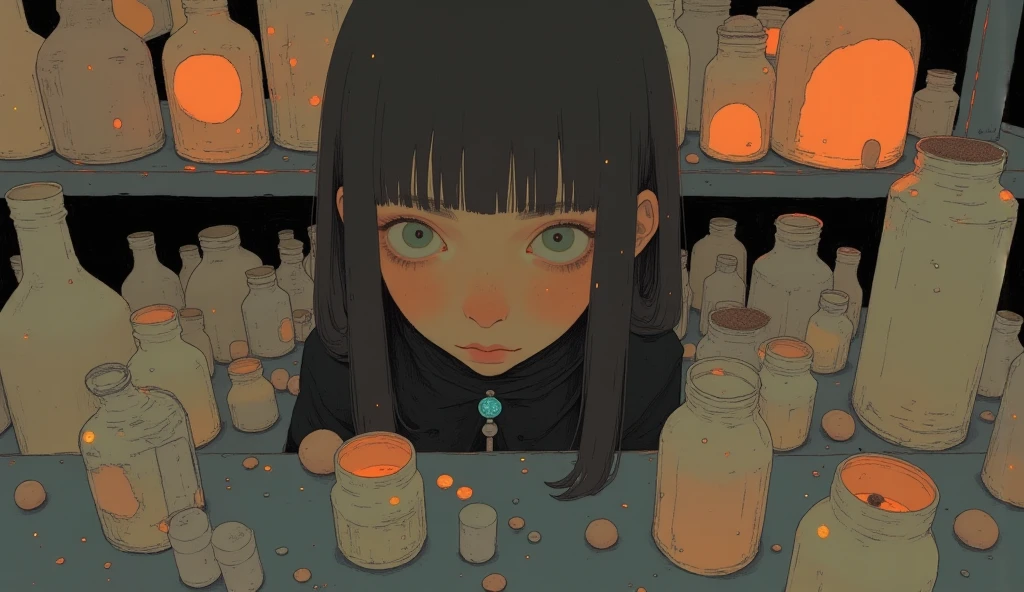 best quality, aesthetic, by iwzry, by solipsist, 1girl, young girl, disgust inside out