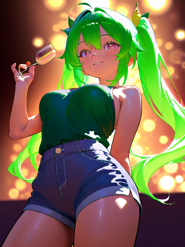 punk girl, green hair, sexy, in the middle of a small candy store, nipples, breasts, navel, long hair, masturbates, seductive smile,breasts,skinny,{naked, {pussy, spreads her pussy, cum, cum in pussy, masterbation, straddling,}, {{{back, doggy style, penis, 1 boy}}}, cute, skin ultra detailed, sketch, 10000 layers, highest, best, amazing, cool, detail, elegant,, art by Bill Sienkiewicz, intricate details, oil painting .