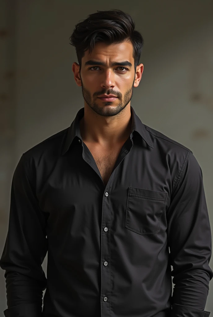Foto real beleza masculina moda roupa preta moderna glamour luxo show alta costura homen latino atletico pedrarias brilho