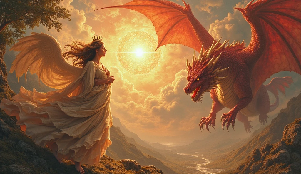 The great red dragon and the lady clothed with the sun apocalypse the bible
