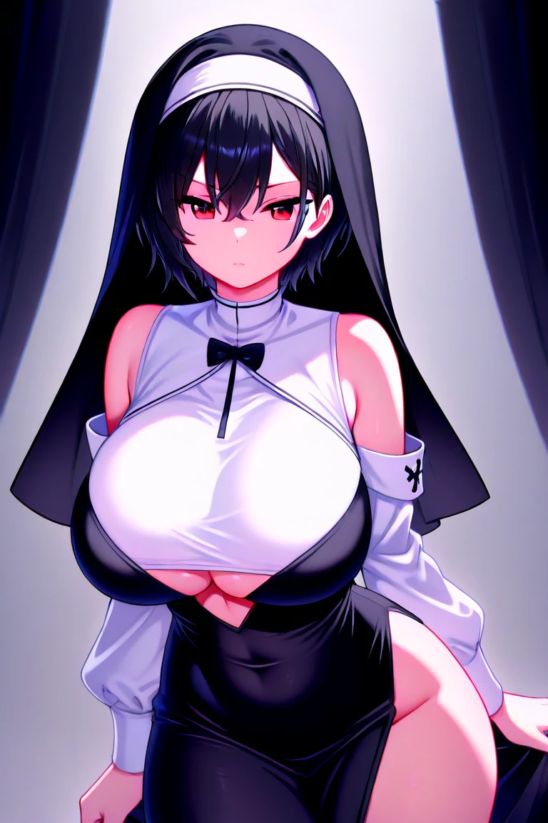 ultra realistic 8k cg, masterpiece, ((ultra detailed background, intricate detail, highly detailed, fine details best quality, hyperdetailed face)), gigantic breasts ,beautiful lighting, absurdres, BoaHancockV2, 1girl, solo, black hair, long hair, jewelry, closed mouth, ), ((black crop top : 1.1), (underboob : 1.4), elbow gloves, thigh boots, split skirt, bare shoulders, curvy, midriff, curvy, thighs, shiny clothes), blue eyes, complex detailed background, inside, luxury palace), ((cowboy shot)), curvy, (gigantic breasts: 1.1), seductive smile, cowboy shot, , (dark skin :1.1)