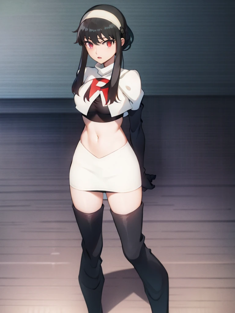 (((high quality))),(((masterpiece))),(((highly detailed))),((illustration style)),
((((shameimaru aya))),(touhou),red eyes,black hair, red tokin hat, pom pom,pointy ears,(((white leather jacket))),(((black full bodysuit))),((latex)), (shiny clothes:1.2),(((grin))),(((large breasts))),(((full body))),(((arm behind head))),(((model posing))),((((simple white background))),(((Angle from below)))