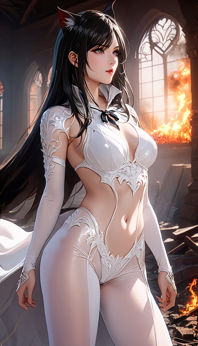 1female,35yo,Slim,熟妇,gigantic cleavage breasts,Big breasts Thin waist,slenderlegs,Pornographic exposure, 独奏,(Background with:ln the forest,the rainforest,in summer) She has long black hair,standing on your feet,Sweat profusely,drenched all over the body,seen from the front, hair straight, mostly cloudy sky,(((tmasterpiece),(Very detailed CG unity 8K wallpaper),best qualtiy,cinmatic lighting,detailed back ground,beatiful detailed eyes,Bright pupils,(Very fine and beautiful),(Beautiful and detailed eye description),ultra - detailed,tmasterpiece,)),facing at camera,(Full body photo),A high resolution,ultra - detailed),revealing breasts,Bare genitalia, Bulge,legs are open,Raised sexy,Camel toes,Flushed complexion,Open-mouthed,frontage,Gold Saint Seiya(Wearing:Thor uniform,White jumpsuit,Cloak)
