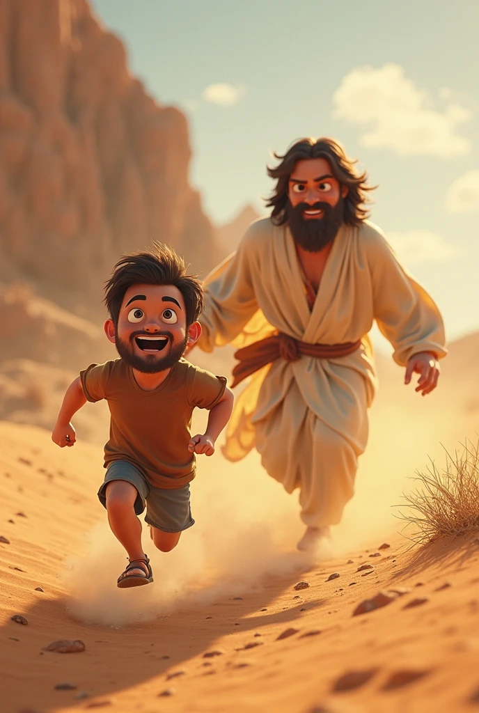 A 3D movie poster in Disney-Pixar style of Jesus as a  ??? playing with his friends.