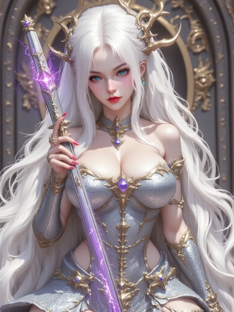 Realistic professional photos with super detail,full-shot,full bodyesbian,Straight lens,one-girl,Silver hair,eBlue eyes,long whitr hair,big round breasts,afloat,Sit Pose,Staring straight ahead,spread their legs,Bite your finger,is shy,stooped,Cock your ass,Rounded ass,Straight ass,(pantyless),power pose,The halo,succubi,Satisfied eyes,Looking into the distance,Stand under the stars,The attention to detail,The background is a comet and a nebula,light stre,cinmatic lighting,Side lighting,Dark and detailed galactic background,8K, 4K, (k hd: 1.1), best qualtiy (tmasterpiece: 1.3),Shameful clothes,Photos of the bath,