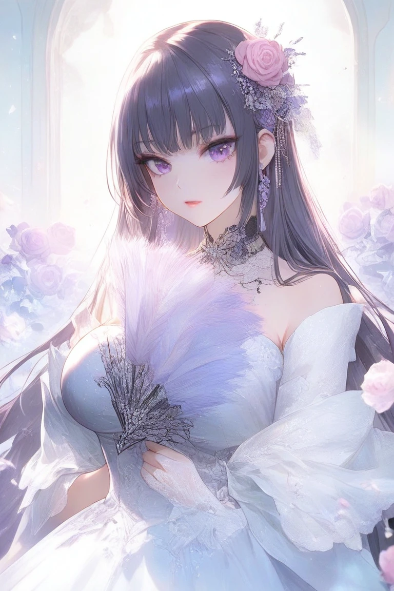 (wedding photo:1.1, in white garden:1.5), Masterpiece, best quality, (very detailed CG unity 8k wallpaper), (best quality), High definition RAW color art, Animation,sculptures, (pink Marble Skin), (((Ultra detailed elegant))), Magical atmosphere, Detailed skin, Texture,(Intricately detailed, Fine detail, ultra-detail art), depth of fields, bokeh, Silky Touch, Hyper Detail, beautiful eyes, Elegant Face, (lying on marble floor), sparkle background, enormous breast:1.3, witchcraft outfit, (silver hair, pastel purple:1.1), abs, muscle, smiley with embarrassing, wide open udder, ラベンダー