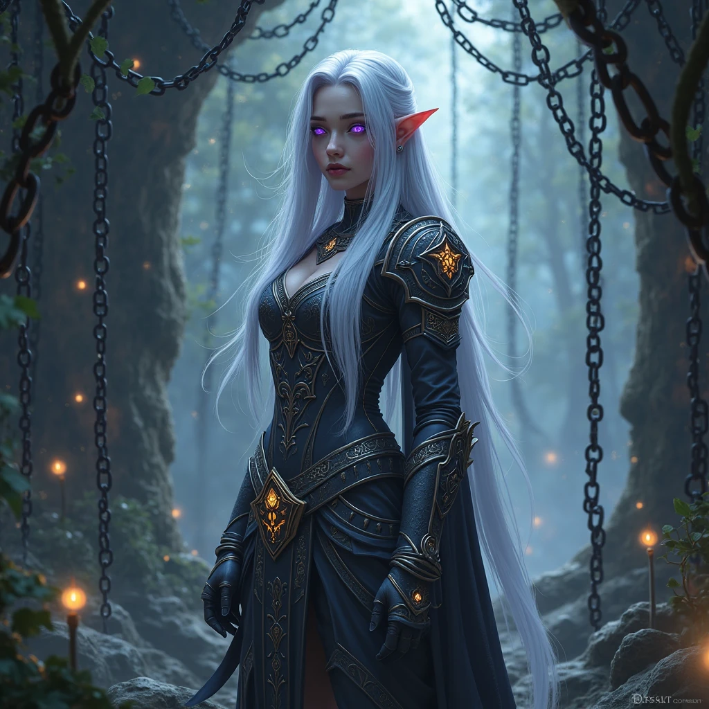 A picture of a drow ranger eating lots of sausages