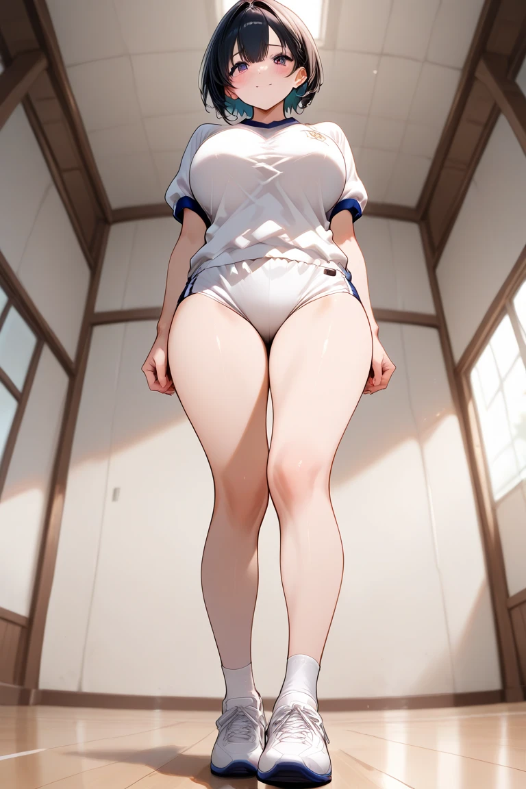 a sexy yaoyorozu, girl in white thigh-high socks, ass spread, nude, beautiful detailed eyes, beautiful detailed lips, extremely detailed face and body, detailed skin texture, highres, 8k, realistic, photorealistic, masterpiece, cinematic lighting, warm color tones, dramatic lighting