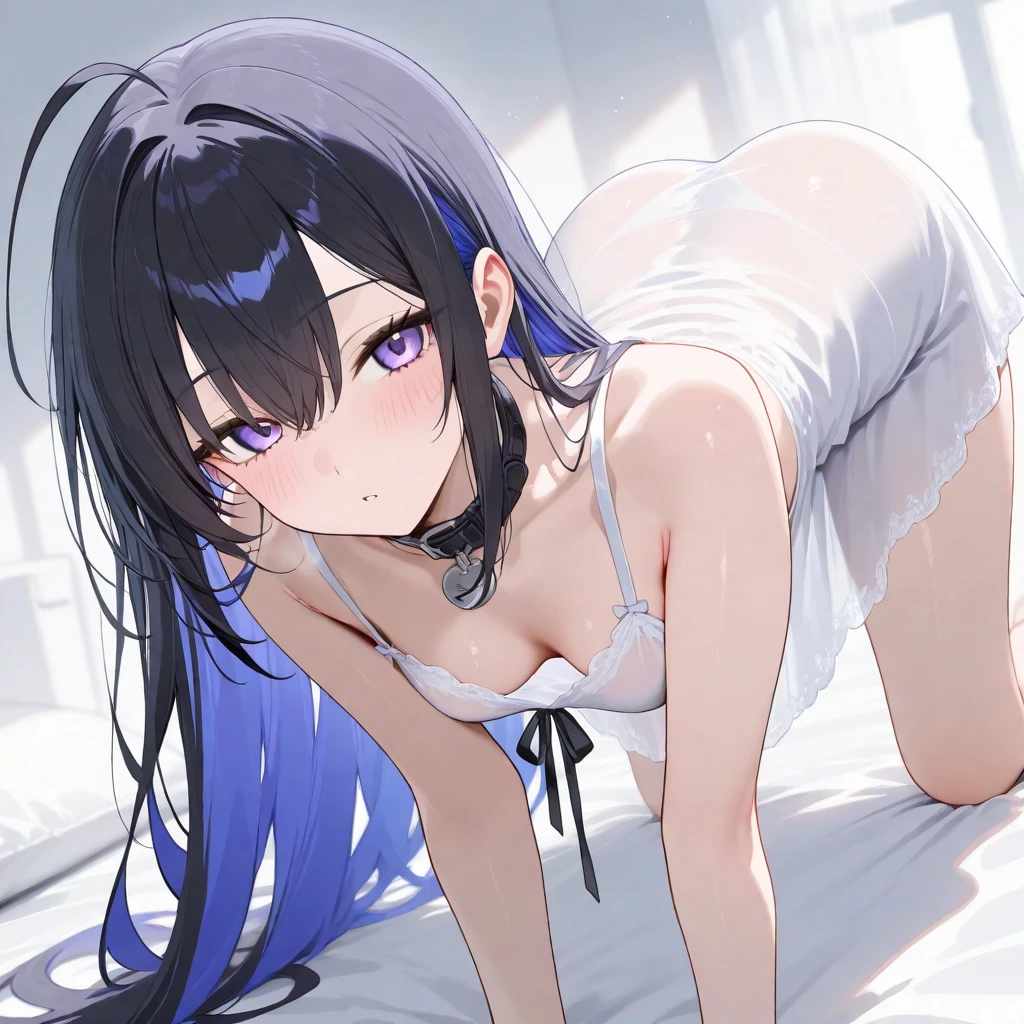 (Rear insertion position, ), Black Hair, Long Hair, Cute Hips, , ,(Cotton shirt、Linen long skirt、Striped Lingerie、White garter stockings),front , legs apart、sobbing、hand_on_own_face、nsfw、BREAK Perfect Anatomy、Highest quality、(cute:1.1)、(cute)、(High resolution:1.2)、Unbelievably absurd:1.3、Incredible illustrations、(cuteイラスト:1.2)、Beautiful background、(1 girl) 、solo)、(10th Generation、JK、 face、Small breasts:1.2)、slender、、(skirt lift,),、(tooth:0.6)、、Eye highlights、