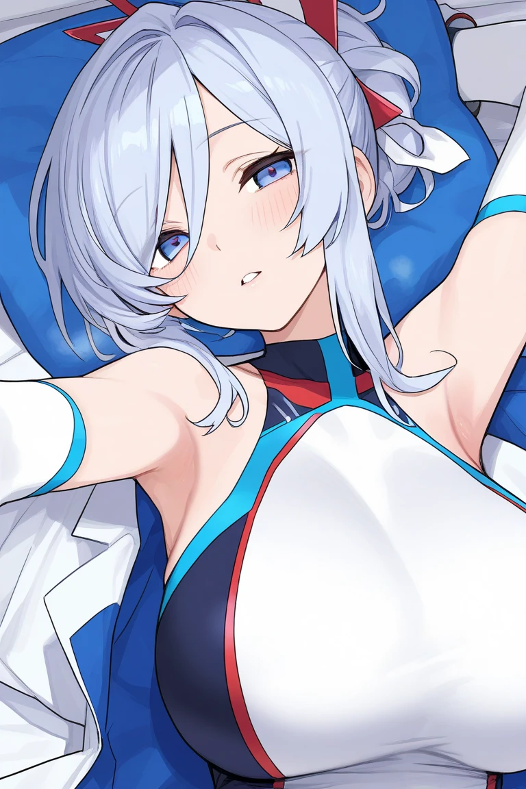 (musterpiece), (best quality), (score_9, score_8_up, score_7_up), official art, absurdres, highres, ultra-detailed, waifu2x, Collection: Slice of Life, very detailed eyes, expressive eyes, perfect face, very detailed face, highly detailed face, beautiful girl, 8K, (white background), dark intense shadow, Ultra-high resolution, Movie Lighting, (Fuji Color: 1.2) portrait, (clear line illustration:1.2), very high resolution, very aesthetic, super detailed skin, Best sexual lighting powered by famous artist, 8k, cute picture, beauty illustration, photoshop_(medium), (Detailed Lighting), best anime 8k wallpaper,
1girl, vtuber style, cool girl, hololive, vtuber, amane kanata, multicolored hair, grey hair, hair between eyes, purple eyes, sharp eyes, short hair, low short ponytail, crop top, Vest, small chest, cleavage, cropped shoulders, Navel-baring abs, sweating, sweat, wet body, wet hair, hot, one arm on forehead, wiping sweat, armpit, one eye close, Biting an ice stick, (upper body),