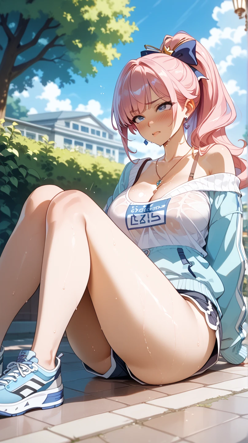 masterpiece, best quality,anime style, 1 girl,(((slender body,human hair))), (((small eyes,small breast,breast milk,breastfeeding a monkey baby))),(((Jacket, Open your clothes, Open jacket, Blue jacket, ground vehicle, Sports Bra, bicycle,buruma))),(((((a monkey baby grabbing the girl))))),((((cum)))), (beautiful face), (((single braid))), (((straight hair))), ((((pink hair)))),detailed beautiful skin, (perfect hands, perfect anatomy)