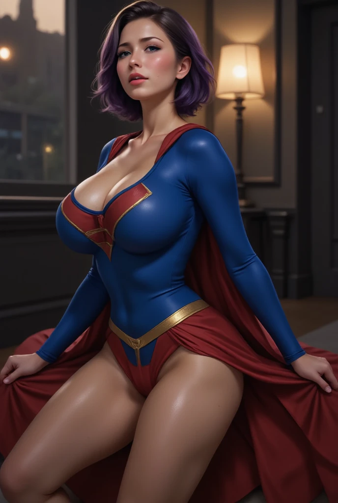 

nsfw, close up, naked, nude, naked pussy, open legs pose,((a beautiful cyberpunk supergirl woman in realistic costume of an advanced cybersuit with red cape)), EVA movie action shot_rey, A young woman , with a white suit and blue hair, forehead jewelry, look at the viewer, pose sexy, pale skin, Red eyes, simple white background, (a dystopian future in which humanity has been struck down by an apocalyptic scenario where gigantic monsters called “angels” seem to seek the destruction of life on earth), (Best Quality,8k,High resolution, (orgasm), masseter piece:1.2),ultra detailed,realist:1.37,portrait,Dynamic Angle ,adolescent, Small head, beautiful, lovely face, Detailed beauty face, Very realistic skin, wet skin, small and hard breasts, nice legs, cinematic lighting, (very detailed vagina ), 