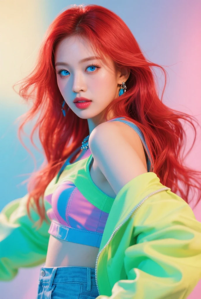 Hay una mujer de pelo naranja posando frente a un televisor, piel naranja y cabello largo y ardiente, cabello naranja brillante, cabello naranja, cabello naranja que fluye, Pelo largo de color naranja, Cabello largo y ondulado de color naranja, Ella tiene el pelo largo redorange, cabello naranja brillante, Cabello de fuego, cabeza naranja, Hermosa obra de arte digital, deviantart artstation cgscosiety, Cabello ondulado de jengibre