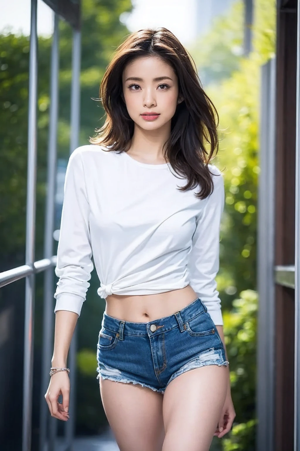 ((Best quality, 8K HD, Masterpiece: 1.3)), (Wet clothes: 1.1), (rain, grassy fields: 1.3), 1 beautiful woman taking pictures on the grass,RAW photos,tmasterpiece,(highdetailskin:1.2),8k ultra high definition,digital SLR camera,gentlesoftlighting,high high quality,filmgrain,富士XT3,20 years old Asian woman,Wear simple clothes,T-shirt and skinny jeans,Detailed clothing details:1.3,perfect body figure,Perfect breasts and nipple bulge,The legs are straight and slender,Branded stylish shoes:0.6,Super detailed facial details and skin,Fair pink face and skin,The skin is pink,with light glowing,二重まぶた,Super detailed eyes,(Gloss on lips, eyeslashes, Glossy face, Best quality, Super high resolution, warm color,Wide lighting, naturalshadow), Coquettish and sexy, Full body shooting: 1.8